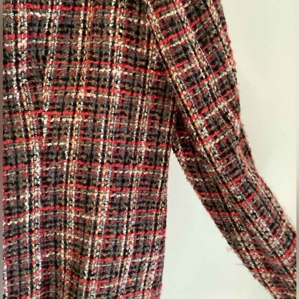 Vintage Sag Harbor Red/Black Plaid Zip-Up Jacket Size 12 Petite - Picture 4 of 8